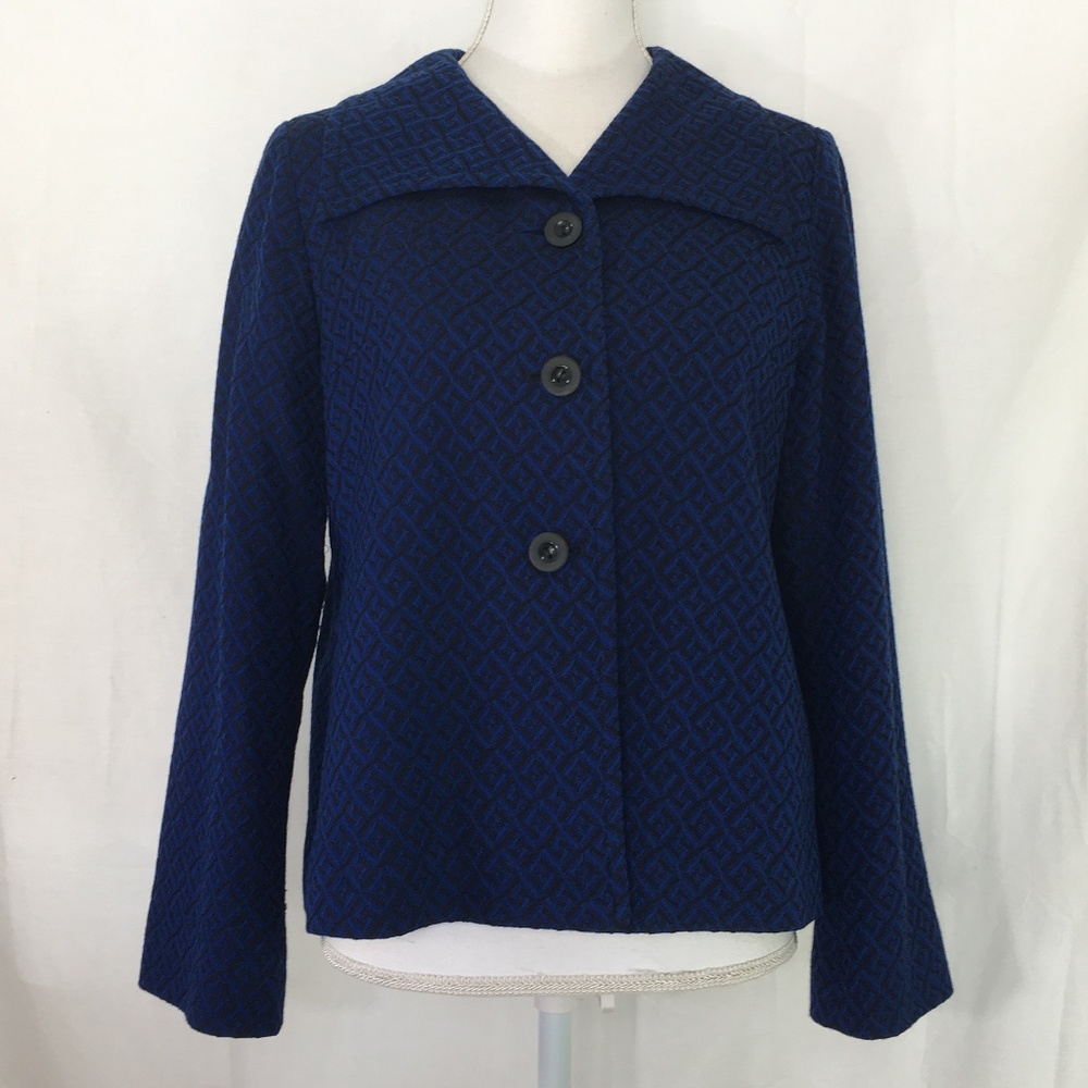 Pendleton blazer SZ 10P blue black lined wool J773